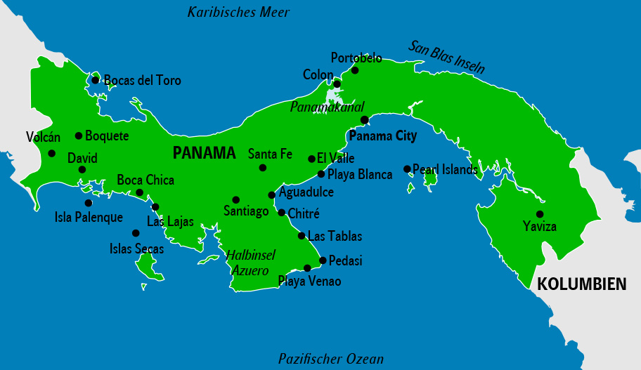 Panama Karte, Landkarte