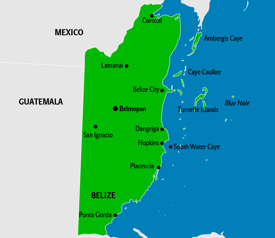 Belize Karte Landkarte