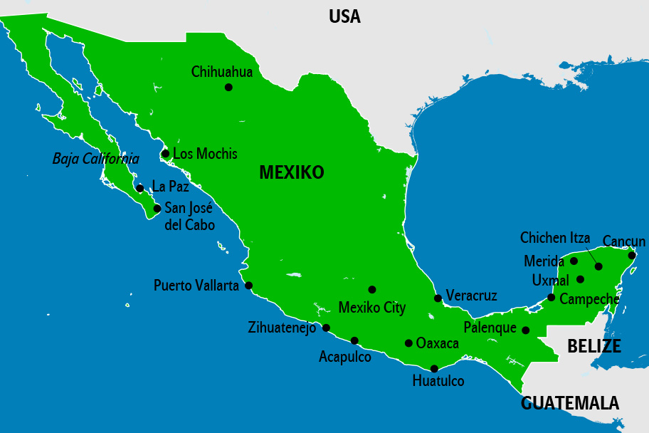 Mexiko Karte Landkarte